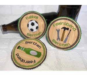 Stickdatei ITH - Untersetzer Feierabend